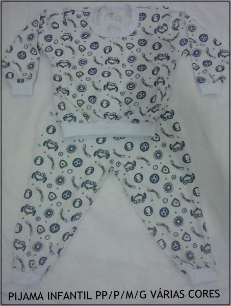 PIJAMA INFANTIL 100%ALGODÃO PP/P/M/G VÁRIAS CORES